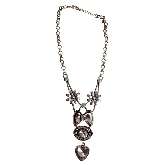 GORGEOUS SILVER BLING NECKLACE - Picture 5 of 7